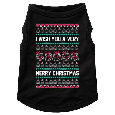 I Wish You A Very Merry Christmas Cute Ugly Sweater Doggie Tank