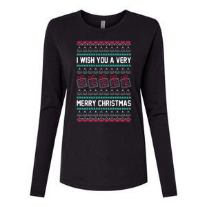 I Wish You A Very Merry Christmas Cute Ugly Sweater Womens Cotton Relaxed Long Sleeve T-Shirt