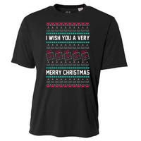 I Wish You A Very Merry Christmas Cute Ugly Sweater Cooling Performance Crew T-Shirt