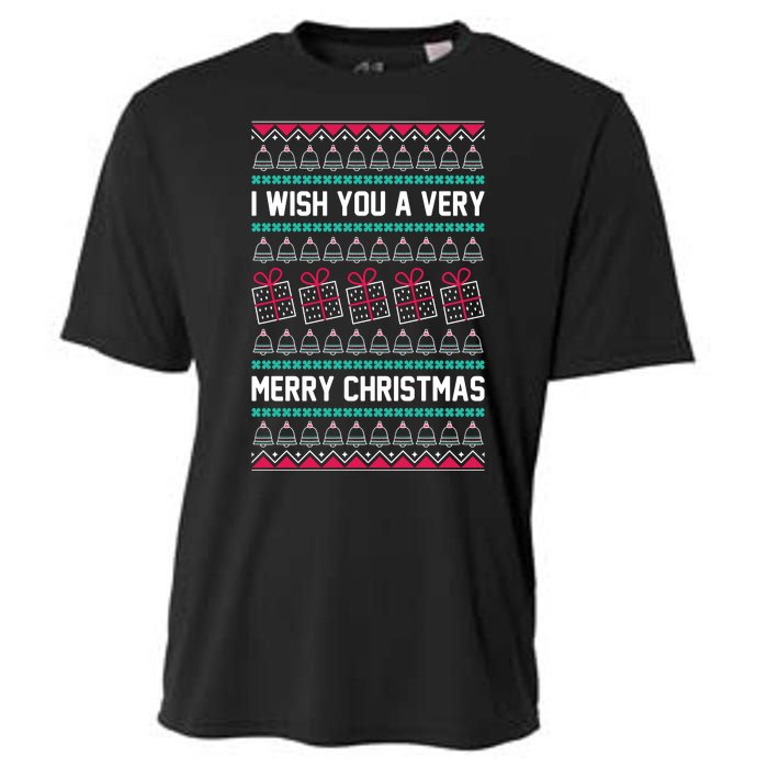 I Wish You A Very Merry Christmas Cute Ugly Sweater Cooling Performance Crew T-Shirt