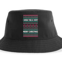 I Wish You A Very Merry Christmas Cute Ugly Sweater Sustainable Bucket Hat