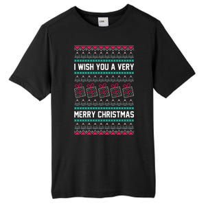 I Wish You A Very Merry Christmas Cute Ugly Sweater Tall Fusion ChromaSoft Performance T-Shirt