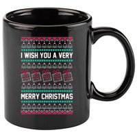 I Wish You A Very Merry Christmas Cute Ugly Sweater 11oz C Handle Ceramic Mug
