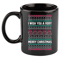 I Wish You A Very Merry Christmas Cute Ugly Sweater 11oz C Handle Ceramic Mug