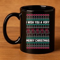 I Wish You A Very Merry Christmas Cute Ugly Sweater 11oz C Handle Ceramic Mug
