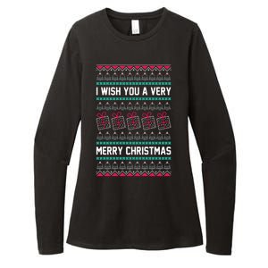 I Wish You A Very Merry Christmas Cute Ugly Sweater Womens CVC Long Sleeve Shirt