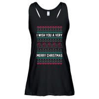 I Wish You A Very Merry Christmas Cute Ugly Sweater Ladies Essential Flowy Tank