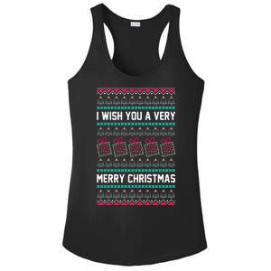 I Wish You A Very Merry Christmas Cute Ugly Sweater Ladies PosiCharge Competitor Racerback Tank