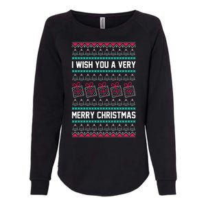 I Wish You A Very Merry Christmas Cute Ugly Sweater Womens California Wash Sweatshirt