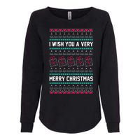 I Wish You A Very Merry Christmas Cute Ugly Sweater Womens California Wash Sweatshirt