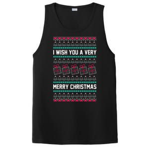 I Wish You A Very Merry Christmas Cute Ugly Sweater PosiCharge Competitor Tank