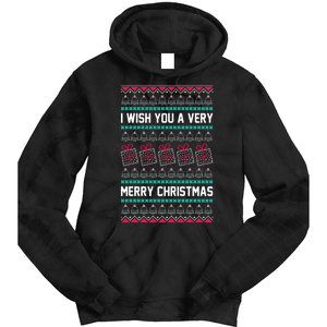 I Wish You A Very Merry Christmas Cute Ugly Sweater Tie Dye Hoodie