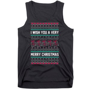 I Wish You A Very Merry Christmas Cute Ugly Sweater Tank Top