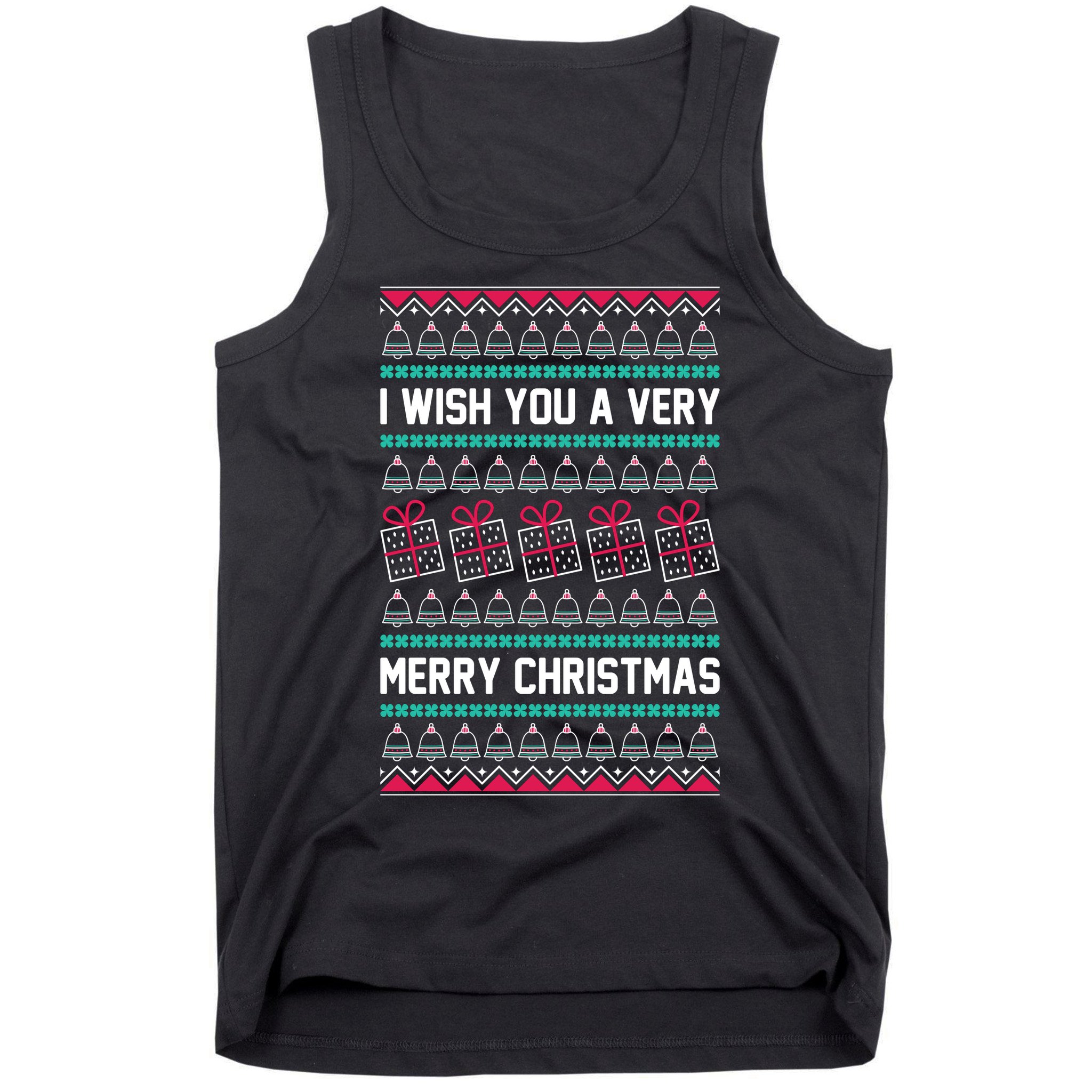 I Wish You A Very Merry Christmas Cute Ugly Sweater Tank Top