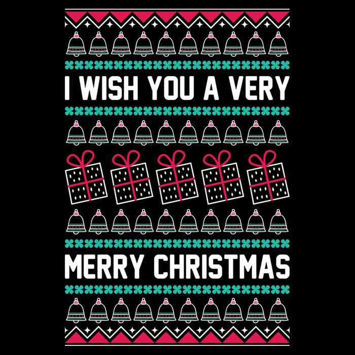 I Wish You A Very Merry Christmas Cute Ugly Sweater Crop Top