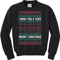 I Wish You A Very Merry Christmas Cute Ugly Sweater Kids Sweatshirt