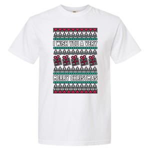 I Wish You A Very Merry Christmas Cute Ugly Sweater Garment-Dyed Heavyweight T-Shirt