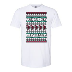 I Wish You A Very Merry Christmas Cute Ugly Sweater Softstyle CVC T-Shirt