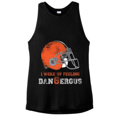 I Woke Up Feeling Dangerous Distressed Ladies PosiCharge Tri-Blend Wicking Tank