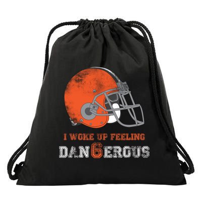 I Woke Up Feeling Dangerous Distressed Drawstring Bag