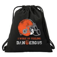 I Woke Up Feeling Dangerous Distressed Drawstring Bag