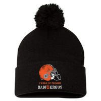 I Woke Up Feeling Dangerous Distressed Pom Pom 12in Knit Beanie