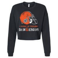 I Woke Up Feeling Dangerous Distressed Cropped Pullover Crew