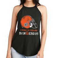 I Woke Up Feeling Dangerous Distressed Women's Perfect Tri Rocker Tank