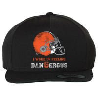 I Woke Up Feeling Dangerous Distressed Wool Snapback Cap