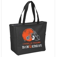 I Woke Up Feeling Dangerous Distressed Zip Tote Bag