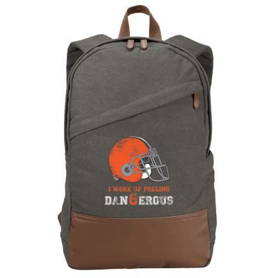 I Woke Up Feeling Dangerous Distressed Cotton Canvas Backpack
