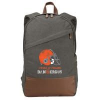 I Woke Up Feeling Dangerous Distressed Cotton Canvas Backpack