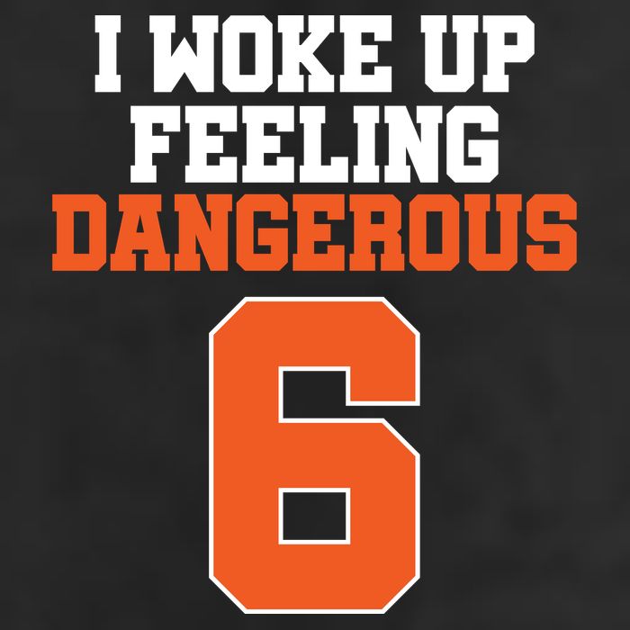 I Woke Up Feeling Dangerous Football 7 Panel Mesh Trucker Snapback Hat