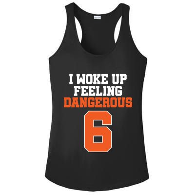 I Woke Up Feeling Dangerous Football Ladies PosiCharge Competitor Racerback Tank