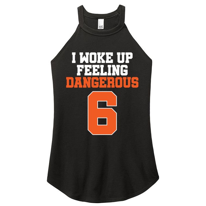 I Woke Up Feeling Dangerous Football Women's Perfect Tri Rocker Tank