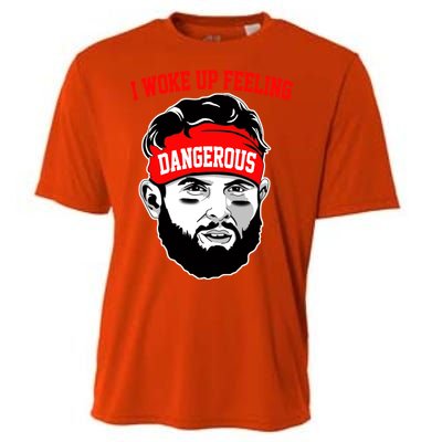 I Woke Up Feeling Dangerous Funny Football Cooling Performance Crew T-Shirt