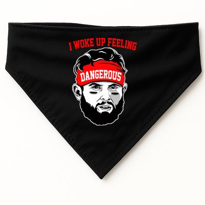 I Woke Up Feeling Dangerous Funny Football USA-Made Doggie Bandana