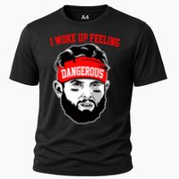 I Woke Up Feeling Dangerous Funny Football Cooling Performance Crew T-Shirt