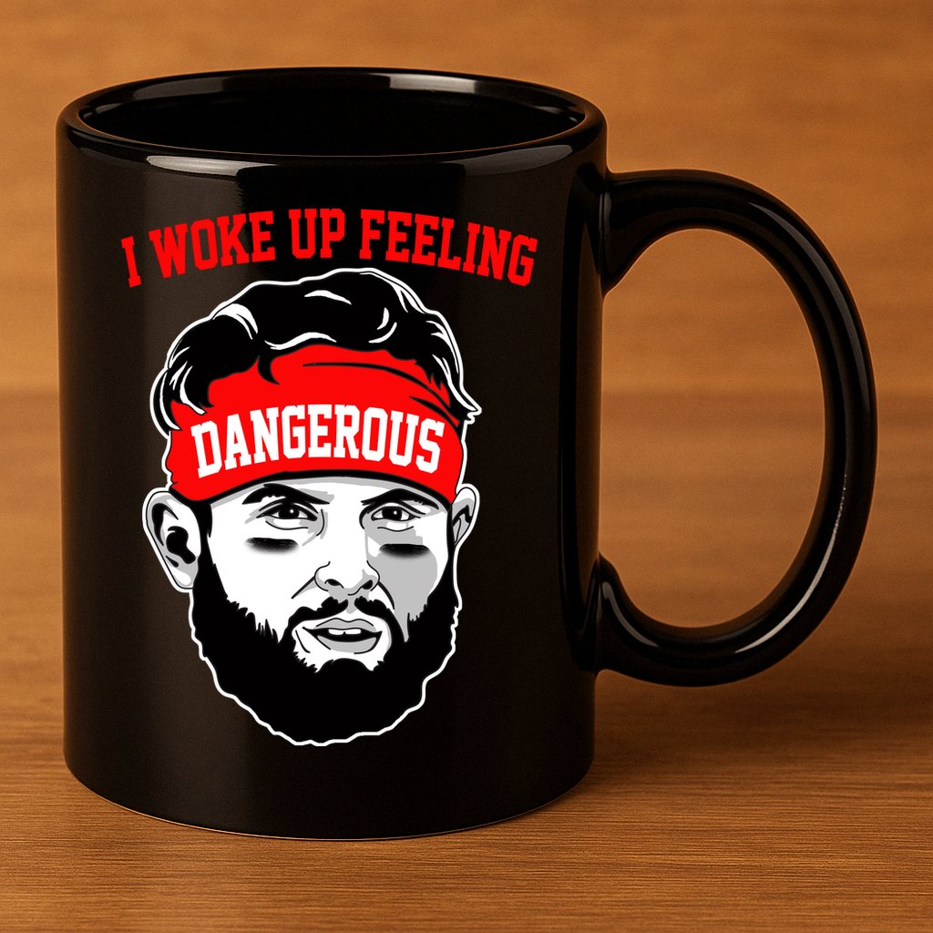 I Woke Up Feeling Dangerous Funny Football 11oz C Handle Ceramic Mug