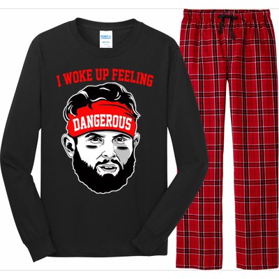 I Woke Up Feeling Dangerous Funny Football Long Sleeve Pajama Set