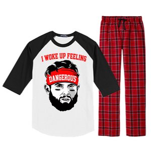 I Woke Up Feeling Dangerous Funny Football Raglan Sleeve Pajama Set