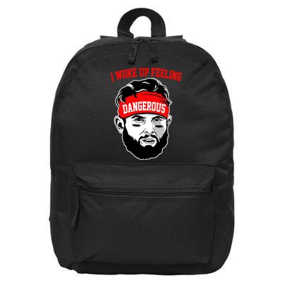 I Woke Up Feeling Dangerous Funny Football 16 in Basic Backpack