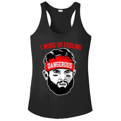 I Woke Up Feeling Dangerous Funny Football Ladies PosiCharge Competitor Racerback Tank