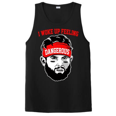 I Woke Up Feeling Dangerous Funny Football PosiCharge Competitor Tank