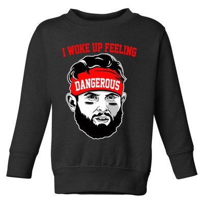 I Woke Up Feeling Dangerous Funny Football Toddler Sweatshirt