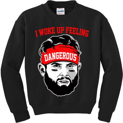I Woke Up Feeling Dangerous Funny Football Kids Sweatshirt