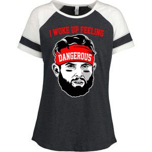 I Woke Up Feeling Dangerous Funny Football Enza Ladies Jersey Colorblock Tee