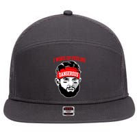 I Woke Up Feeling Dangerous Funny Football 7 Panel Mesh Trucker Snapback Hat