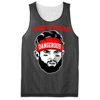 I Woke Up Feeling Dangerous Funny Football Mesh Reversible Basketball Jersey Tank