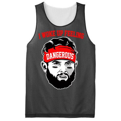 I Woke Up Feeling Dangerous Funny Football Mesh Reversible Basketball Jersey Tank